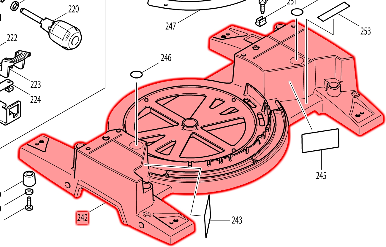 Makita LS1216L Alt Taban Ürün Kodu 140054-6