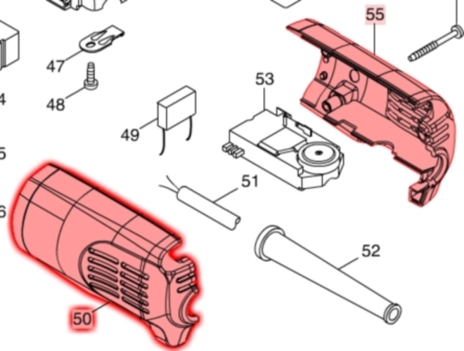 Makita GD0811C Arka Kapak Seti Ürün Kodu 188365-1