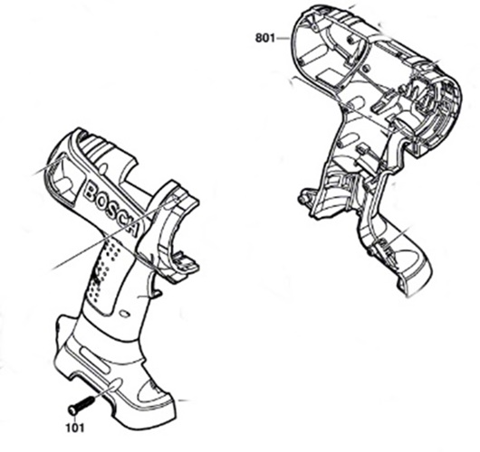 Bosch GSR 12 VE-2 Gövde Kapağı (2605105907)