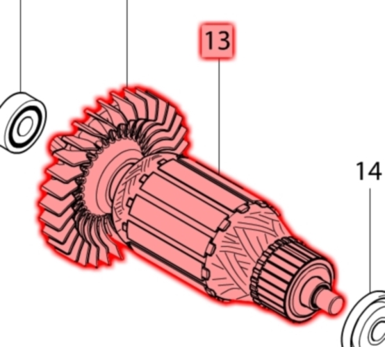 Makita JS3201 Endüvi Rotor Kollektör Ürün Kodu 513859-1
