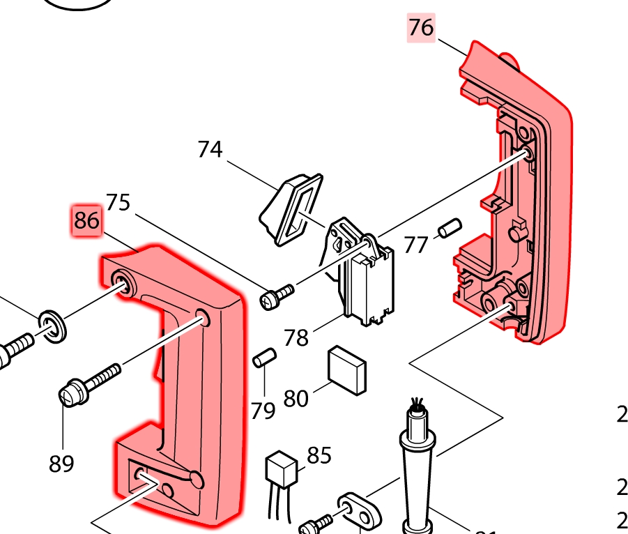 Makita HR3520B Gövde Sapı Ürün Kodu 182076-0