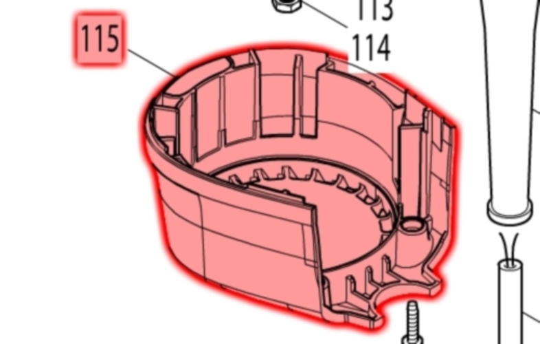 Makita HR4013C Motor Arka Kapak Ürün Kodu 454328-2